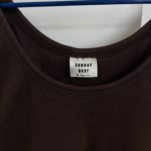 Aritzia Sunday Best Brown / Mocha Tank Top - Size Small - Picture 2 of 4